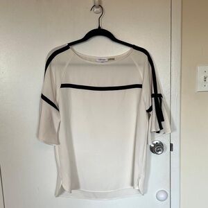 Calvin Klein White and Black Blouse